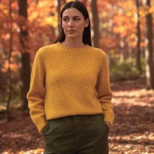 Liz Claiborne Pullover Drop Shoulder Yellow Knitted Sweater M